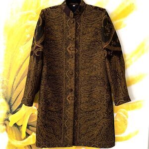 WOOL & SILK Nehru Long Jacket (Sz 42)